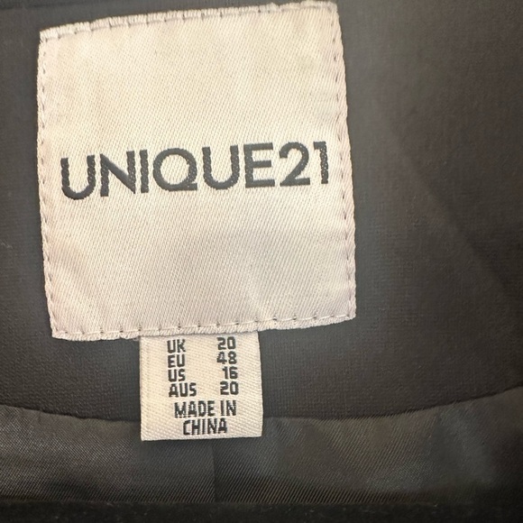 Unique 21 Black Classic Blazer Size 16 - Picture 2 of 5